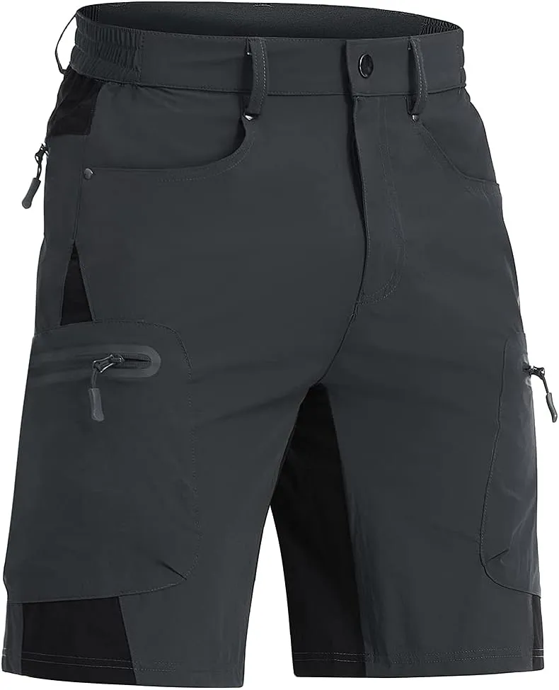 CRYSULLY Men's Hiking Cargo Shorts Outdoor Summer Lightweight Quick Dry Casual Shorts with 5 Pocket