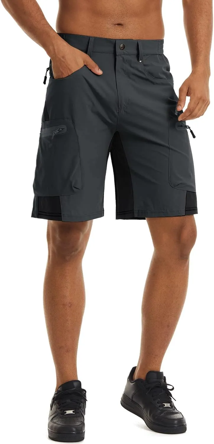CRYSULLY Men's Hiking Cargo Shorts Outdoor Summer Lightweight Quick Dry Casual Shorts with 5 Pocket