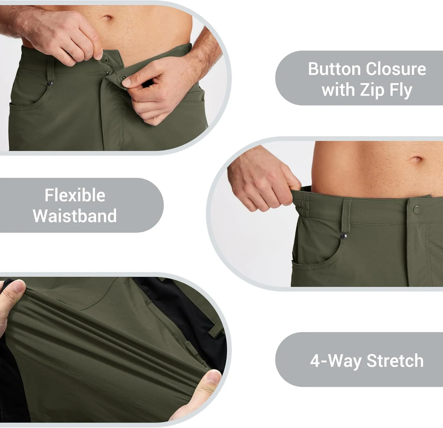 CRYSULLY Men's Hiking Cargo Shorts Outdoor Summer Lightweight Quick Dry Casual Shorts with 5 Pocket