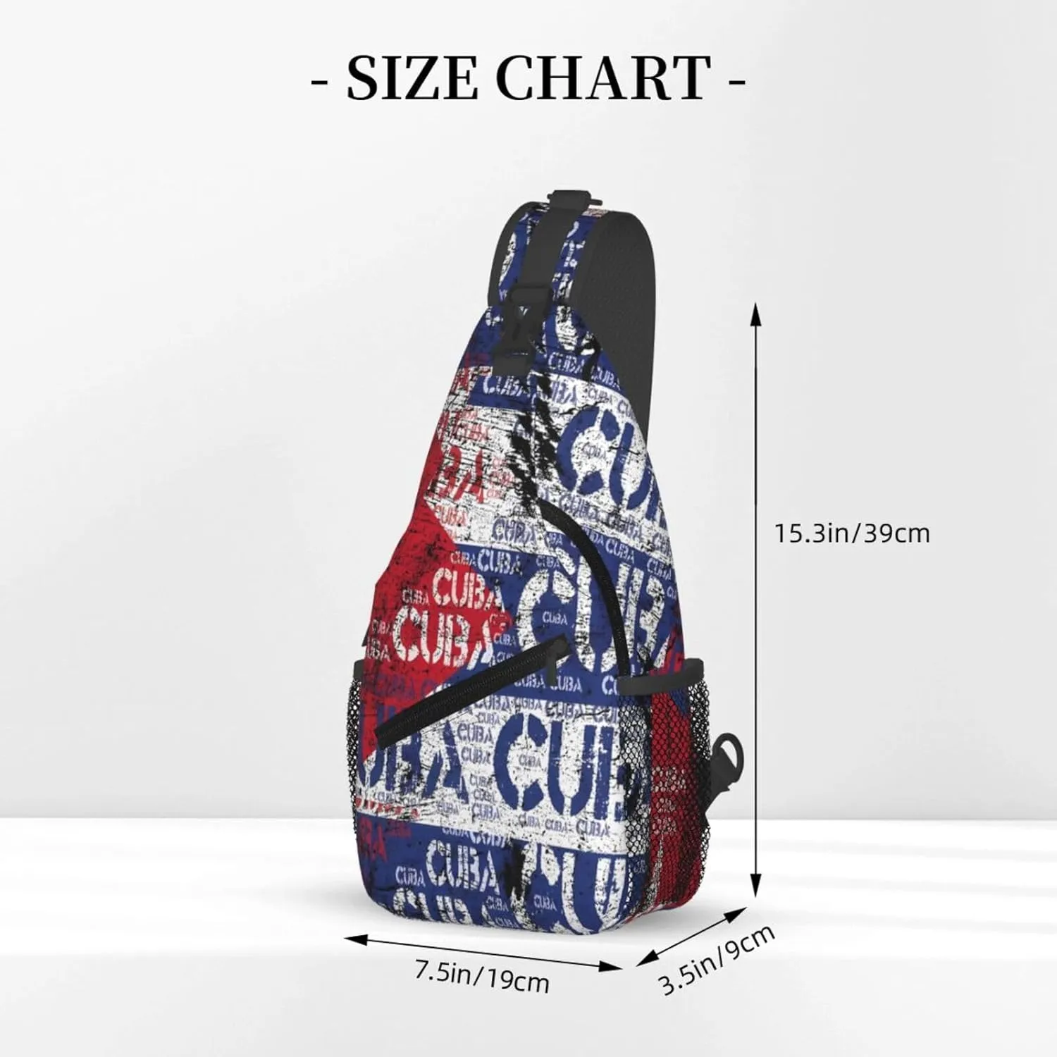 Cuba Flag Crossbody Bag Cross Chest Bag Adjustable Sling Backpack Sports Gym Shoulder Bags Travel Cycling Daypack Diagonally Casual Rucksack