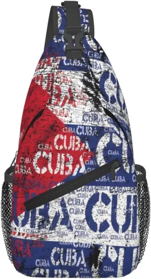 Cuba Flag Crossbody Bag Cross Chest Bag Adjustable Sling Backpack Sports Gym Shoulder Bags Travel Cycling Daypack Diagonally Casual Rucksack