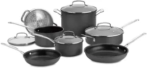 Cuisinart 11-Piece Cookware Set, Black, Chef's Classic Nonstick Hard Anodized, 66-11