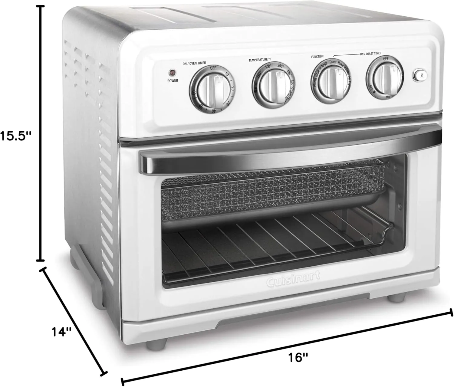 Cuisinart TOA-60W Convection AirFryer Toaster Oven, Premium 1800-Watt Motor with 7-in-1 Functions and Wide Temperature Range, Large Capacity Air Fryer with 60-Minute Timer/Auto-Off, White