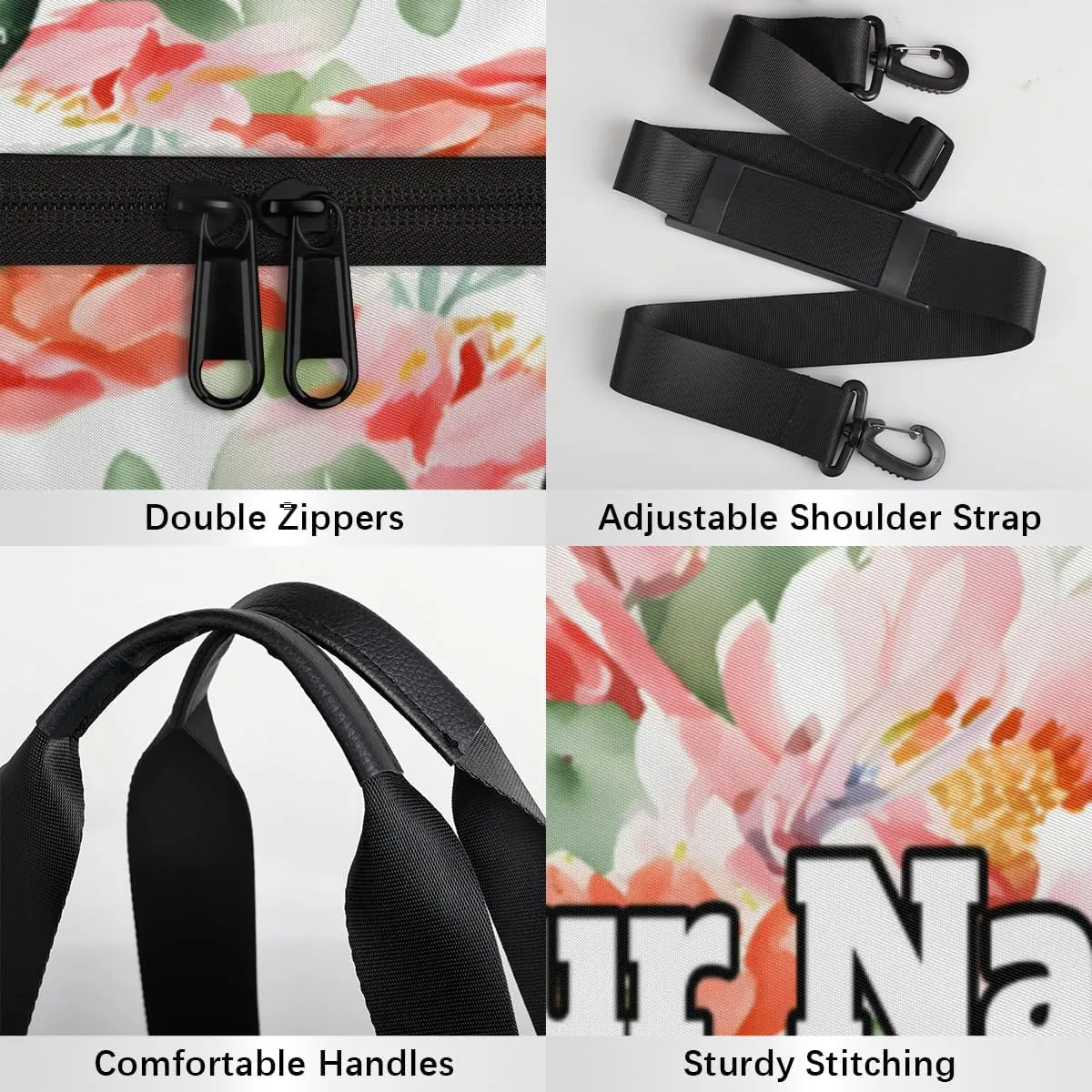 Custom Gym Bag for Women Men with Name, Personalized Watercolor Cactus Duffel Bag for Sports, Waterproof Dance Bag, Lightweight Carryon Gym Bag, Cactus