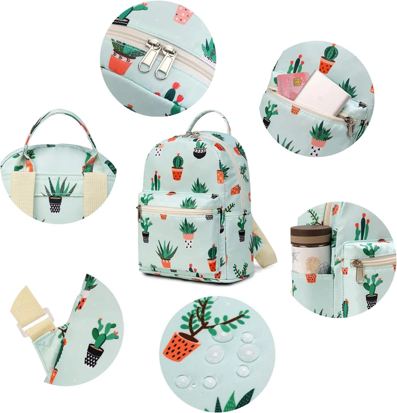 Cute 10 inch mini pack bag backpack for grils children and adult (cactus1)