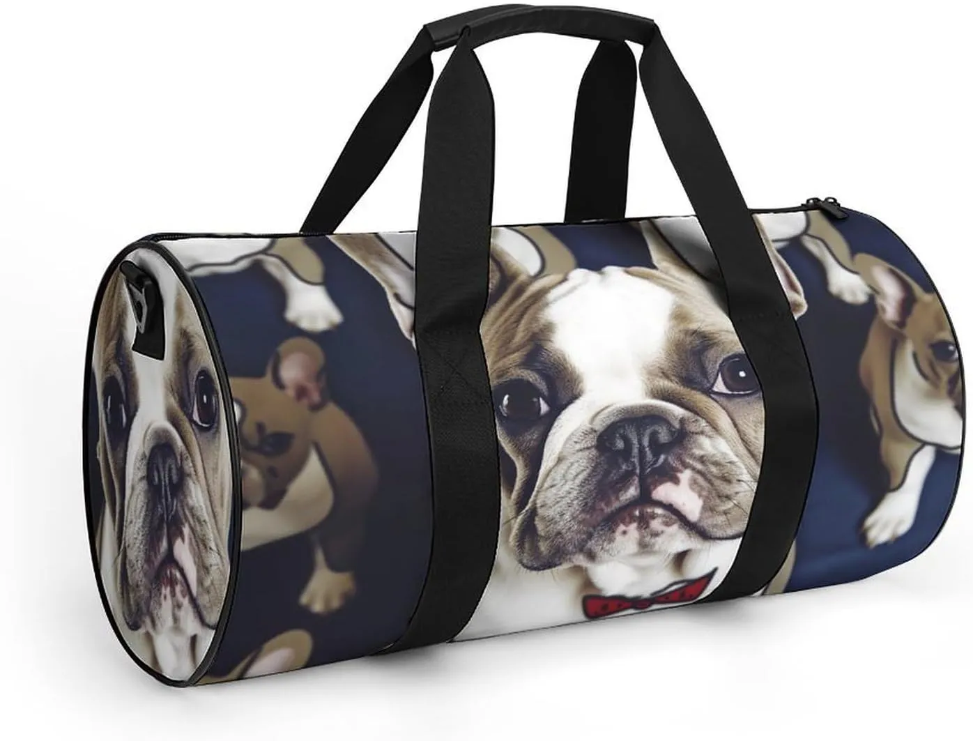 Cute French Bulldog Gym Bag Small Travel Duffle Bag with Compartment Carry On Weekender Bag for Women Men