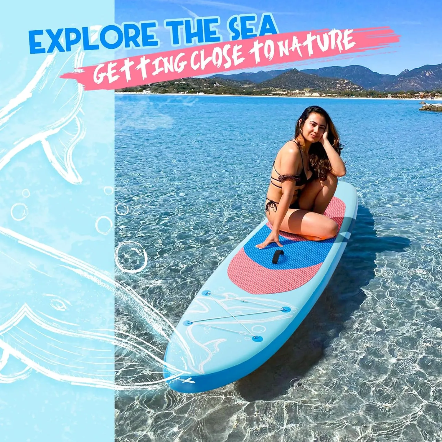 DAKUWAR Paddle Board 10'6''/10' Inflatable Stand Up Paddle Boards with SUP Accessories Ultra-Light Paddleboard Non-Slip Comfort Deck for Adults & Youth of All Skill Levels