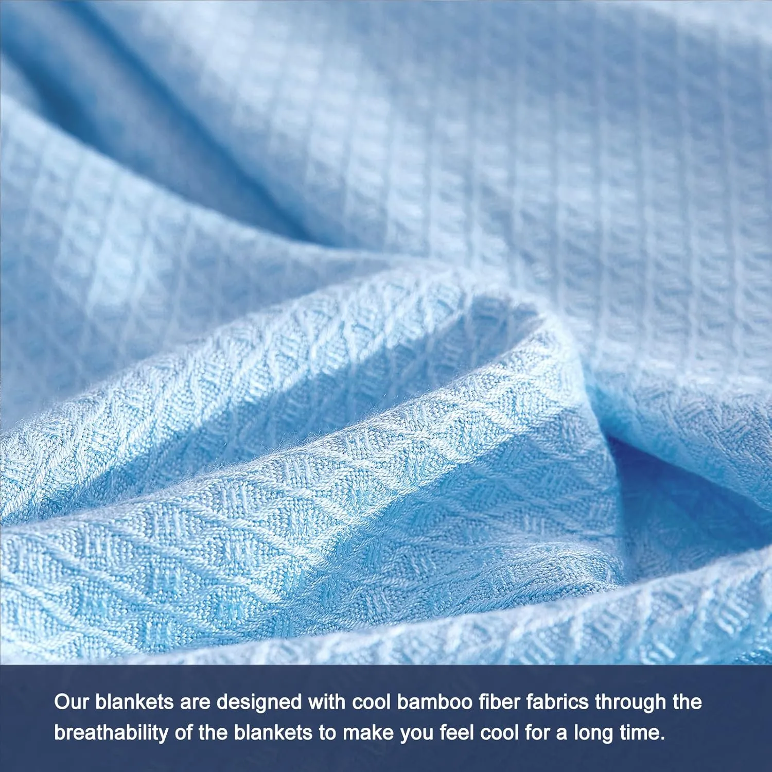 DANGTOP Cooling Blanket, 100% Bamboo-Derived Rayon, Absorbs Body Heat, Ultra-Cool Lightweight, Blue, 90x108 inches
