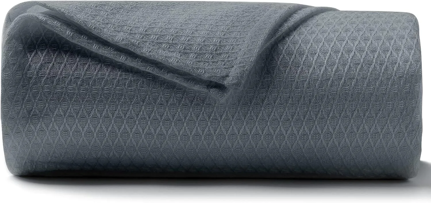 DANGTOP Cooling Blankets, 100% Rayon Derived from Bamboo, Absorbs Body Heat to Keep Cool on Warm Night, Ultra-Cool Lightweight Blanket(79x91 inches, Steel Grey)