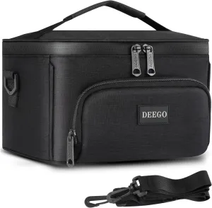 DEEGO Smell Proof Bag, Portable Smell Proof Case with Detachable Shoulder Strap and Removable Dividers