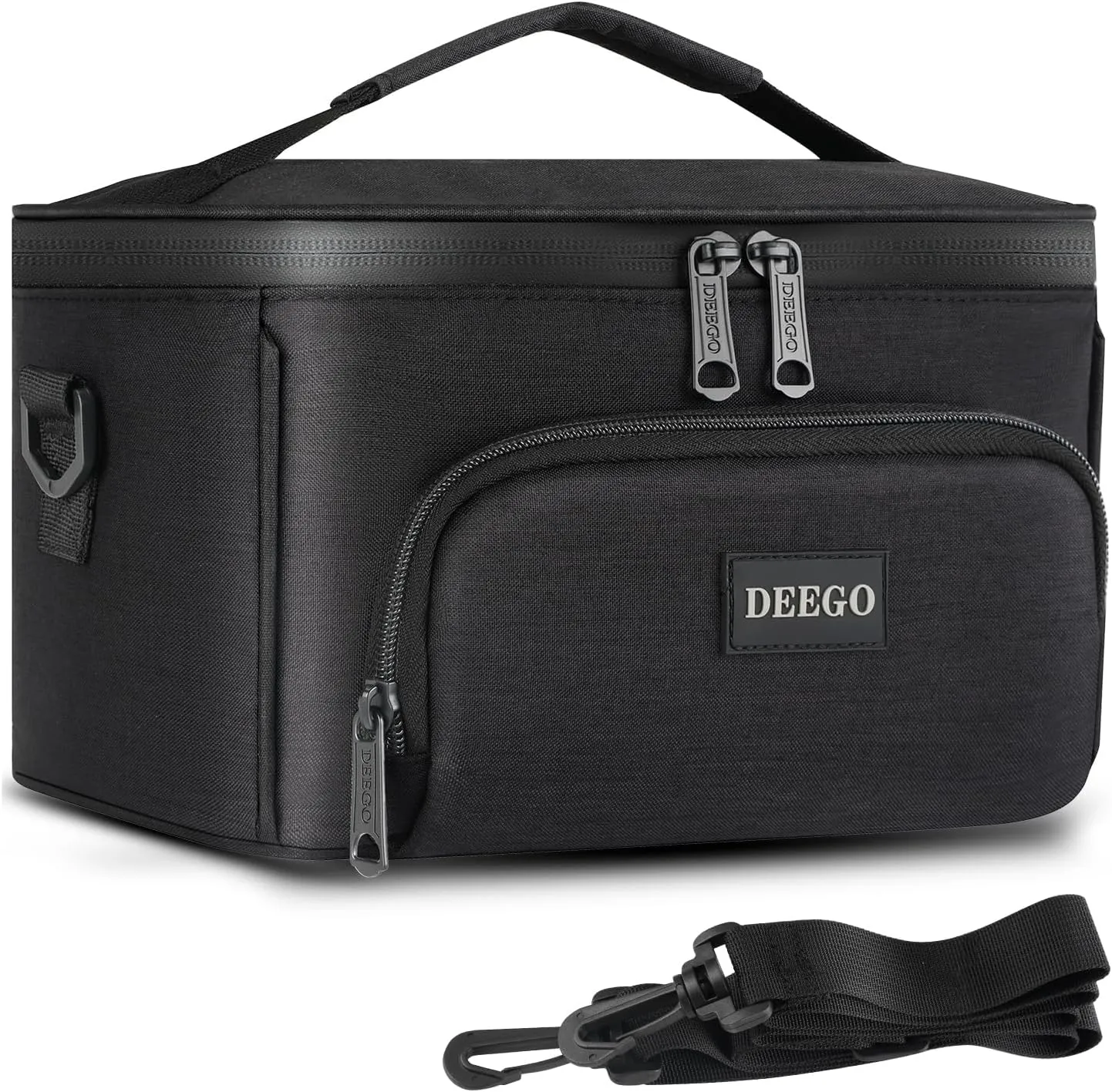 DEEGO Smell Proof Bag, Portable Smell Proof Case with Detachable Shoulder Strap and Removable Dividers