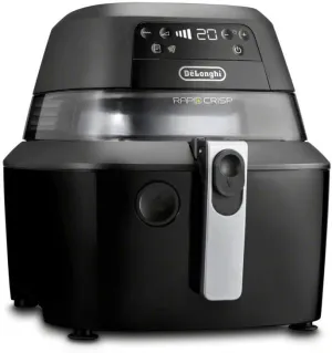 De'Longhi Rapid Crisp Air Fryer, 5-Quart, 1700-Watt XL Cooker, Fries, Crisps, Roasts, Bakes, 5 Preset Functions, Pizza Setting up to 20% Faster Cooking, Easy Clean Nonstick, 360° Viewing, FH2394,Black