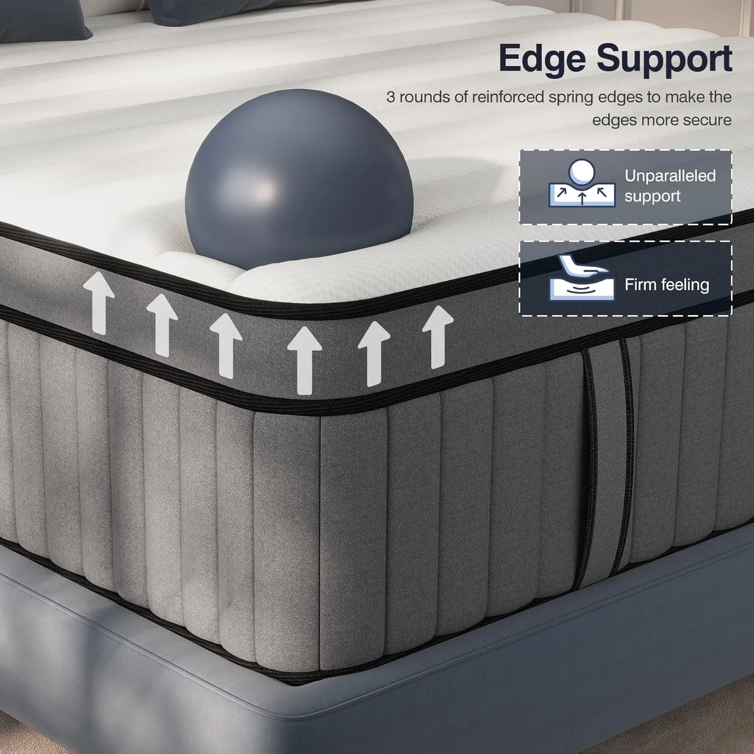 DIFAME Full Size Mattress,12 inch Full Mattress in a Box,Hybrid Mattresses with Gel Memory Foam & Pocket Springs, Pressure Relief, Cooling, Enhanced Edge Support,Firm