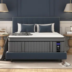 DIFAME Full Size Mattress,12 inch Full Mattress in a Box,Hybrid Mattresses with Gel Memory Foam & Pocket Springs, Pressure Relief, Cooling, Enhanced Edge Support,Firm