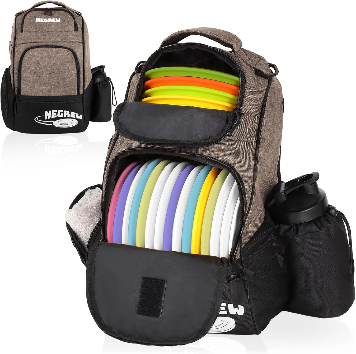 Disc Golf Bag,Durable Disc Golf Backpack Holds 25  Discs,Lightweight Frisbee Golf Bag with Mutiple Pockets,Disc Golf Accessories(Disc Not Included)