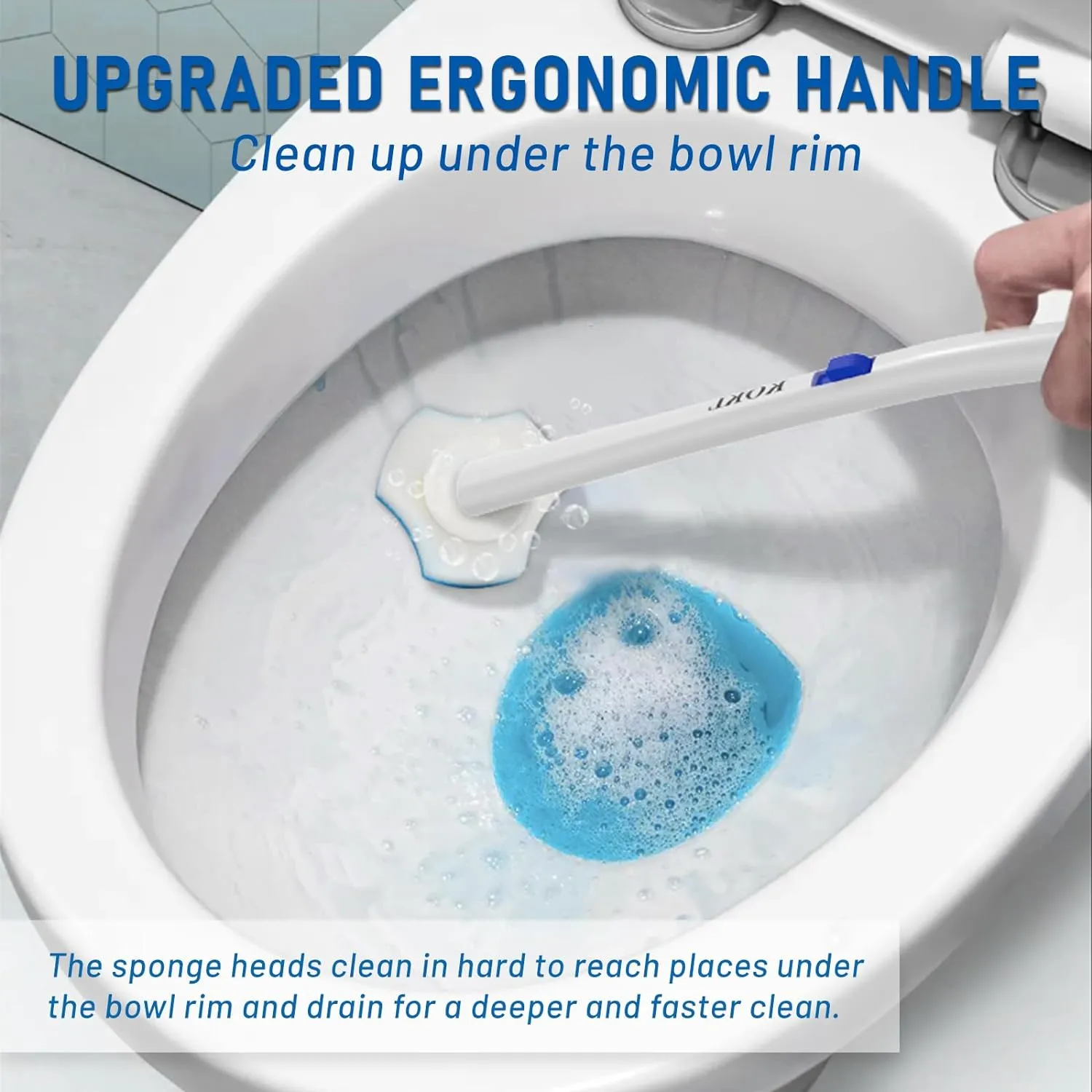 Disposable Toilet Brush, Toilet Bowl Cleaner Brush with 50PCS Toilet Brush Refills, Toilet Cleaner Refill Pads, Disposable Toilet Bowl Brush and Storage Caddy for Bathroom Cleaning(1-Set)