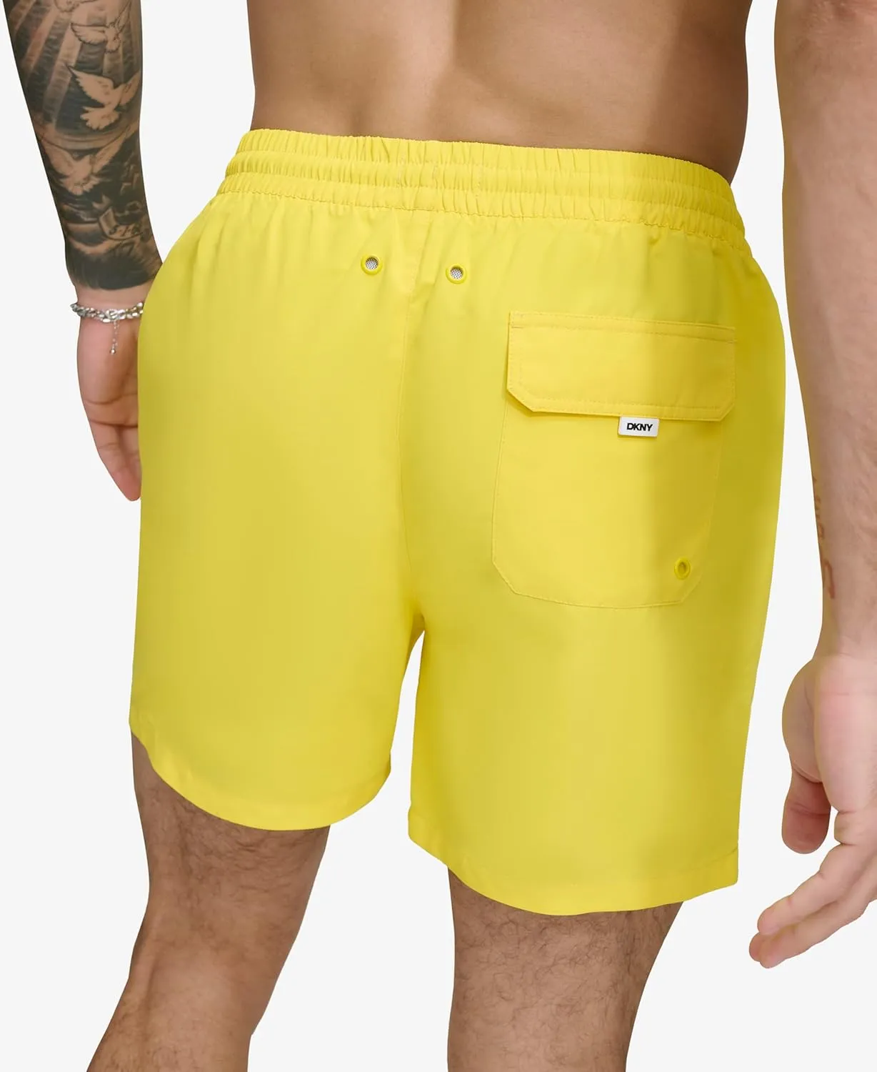 DKNY Men's Lightweight Quick Dry Volley UPF 40  Protection Swim Trunk