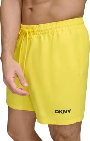 DKNY Men's Lightweight Quick Dry Volley UPF 40  Protection Swim Trunk