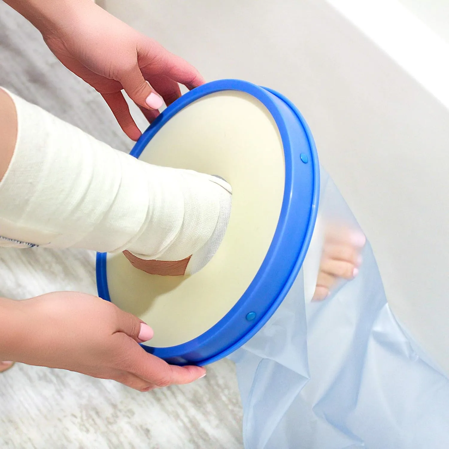 DMI Waterproof Cast Cover, Wound Barrier & Bandage Protector, Reusable with a Watertight Seal for Showers, Baths and Pools, Fits Adult Large Leg up to 42 Inches in Length, Long Leg