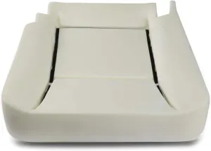 DNA Motoring ZTL-Y-0036 Front Driver Side Bucket Seat Bottom Lower Cushion Pad Upgrade Compatible with 06-10 Dodge Ram Cloth/Vinyl Seats, White