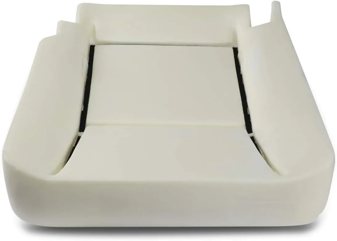 DNA Motoring ZTL-Y-0036 Front Driver Side Bucket Seat Bottom Lower Cushion Pad Upgrade Compatible with 06-10 Dodge Ram Cloth/Vinyl Seats, White