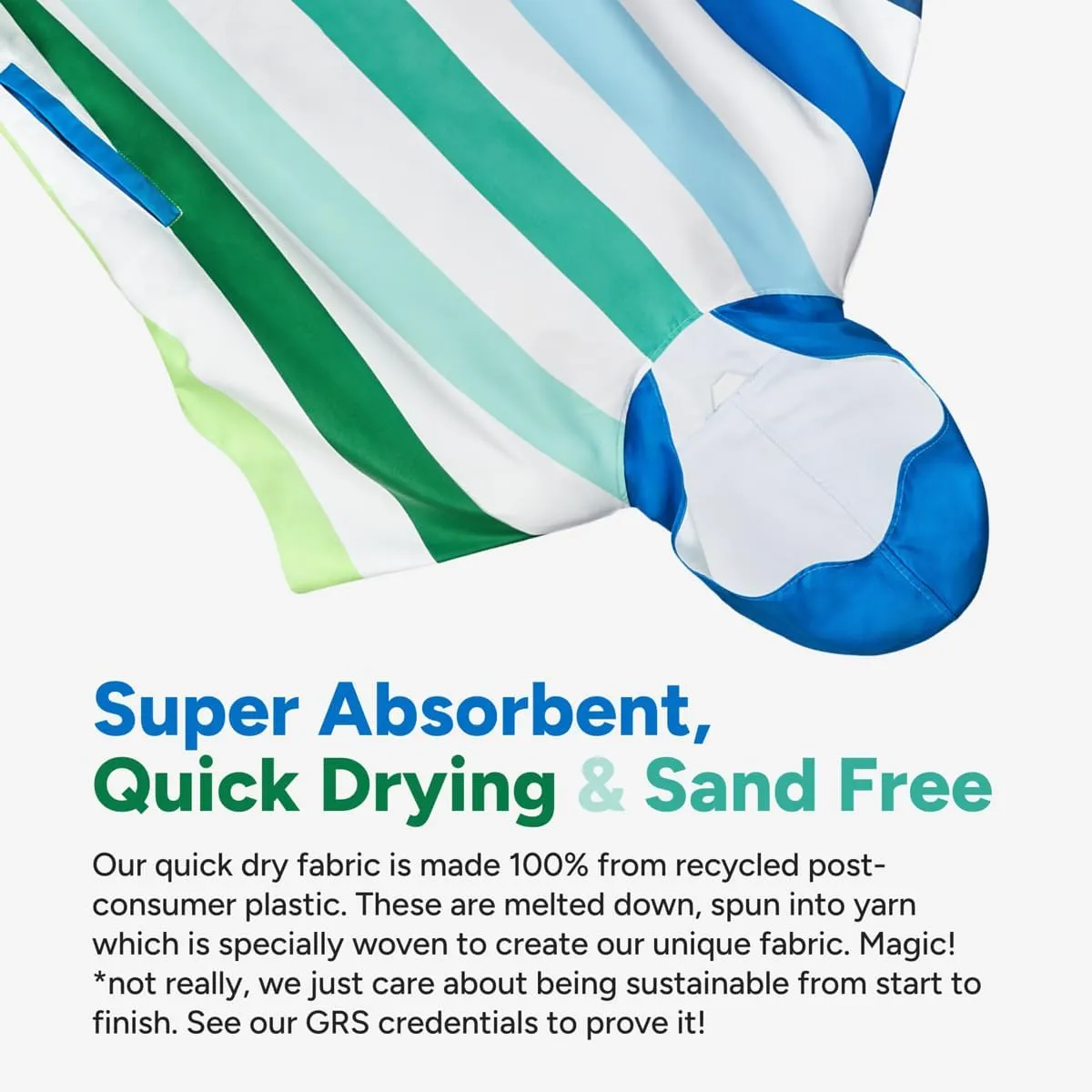 Dock & Bay Adult Poncho - Hooded Towel with Deep Pockets, Changing Robe - Quick Dry - Compact, Lightweight - Includes Bag