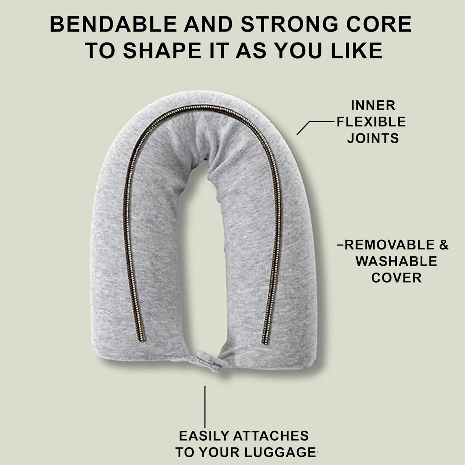 Dot&Dot Twist Memory Foam Travel Pillow for Airplanes - Travel Neck Pillow for Sleeping - Airplane Pillow for Neck Support, Chin, Lumbar and Leg - Adjustable, Bendable Neck Roll Pillow