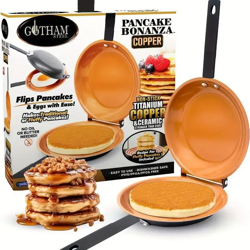 Double Sided Folding Skillet Cake Pan Frying Pan Nonstick Cooking Pan Kitchen
