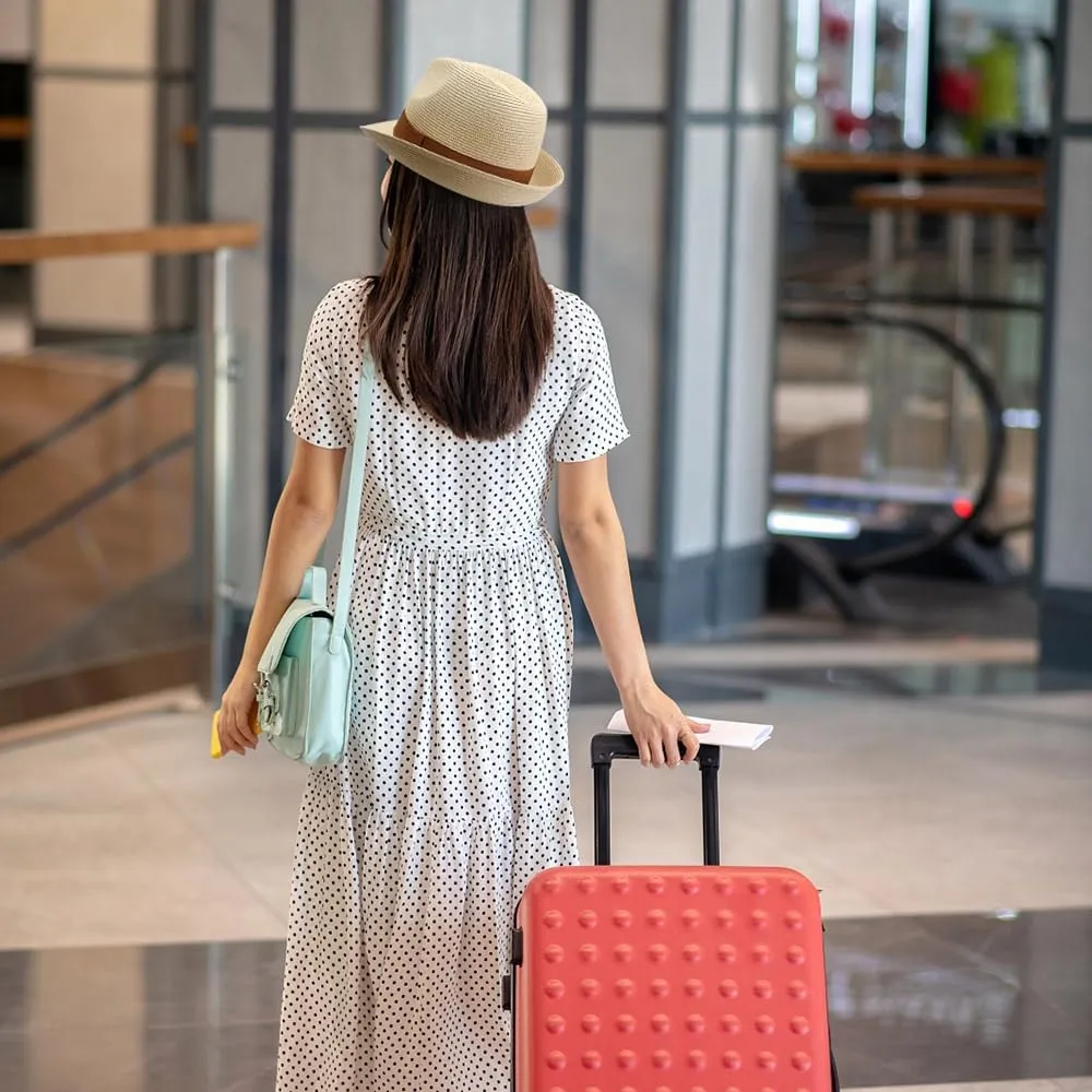 DRESHOW Women Straw Panama Hat Travel Fedora Beach Sun Hat Summer Wide Brim Straw Roll up Hat UPF 50 