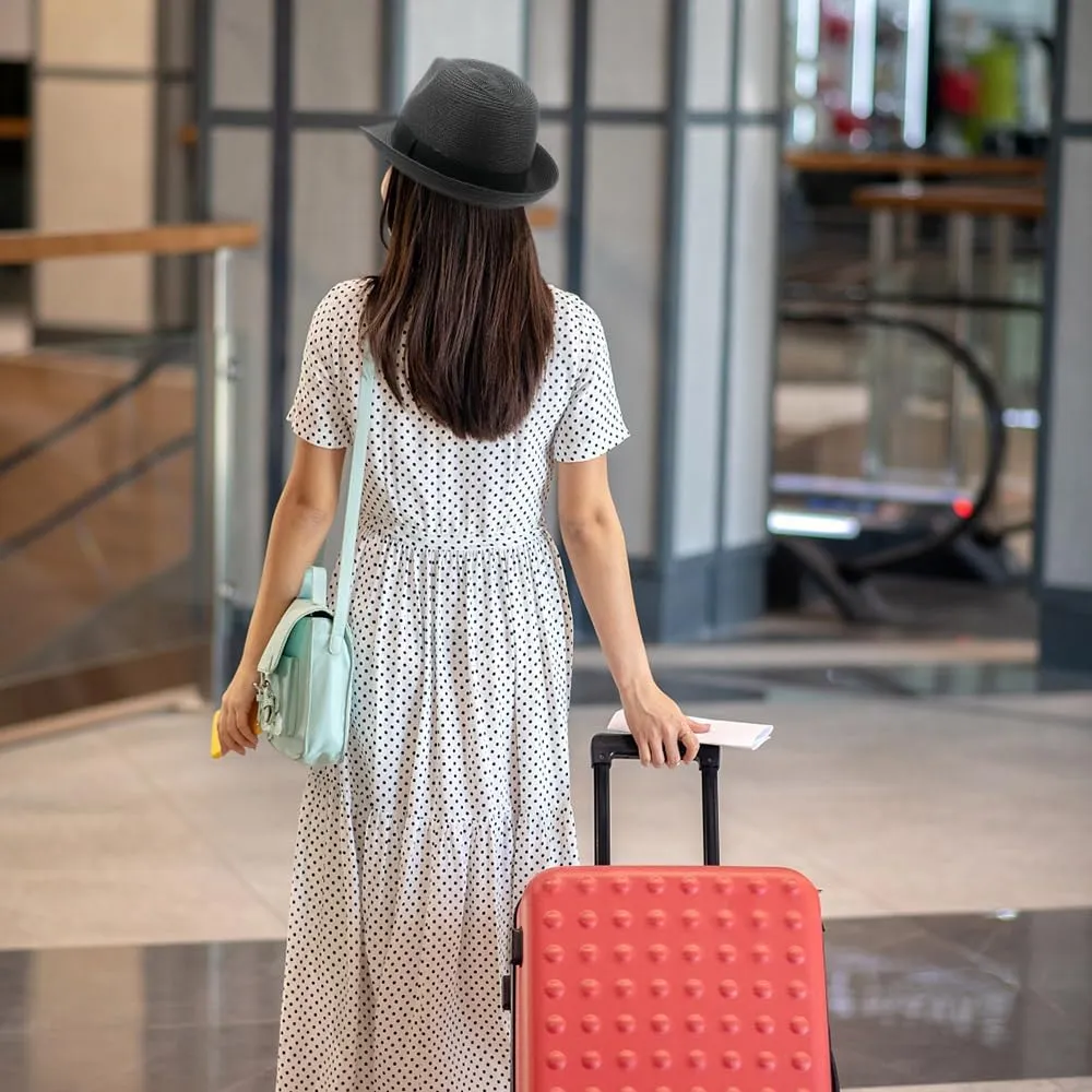 DRESHOW Women Straw Panama Hat Travel Fedora Beach Sun Hat Summer Wide Brim Straw Roll up Hat UPF 50 
