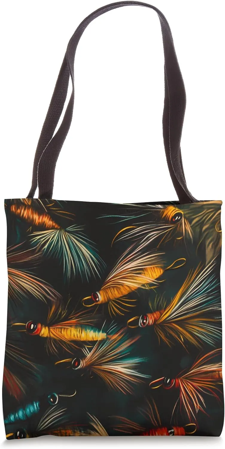 Dry Flies Stimulator Black Fly Pattern Fishing Apparel Tote Bag