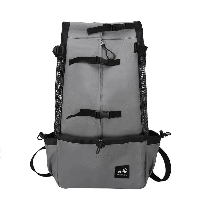 Durable Nylon Dog Carrier Backpack – Breathable Travel Bag for Pets