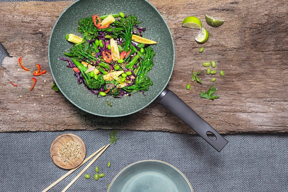Eco Non-Stick Induction Frying Pan, Wok & Lid Set - 3 Piece Set