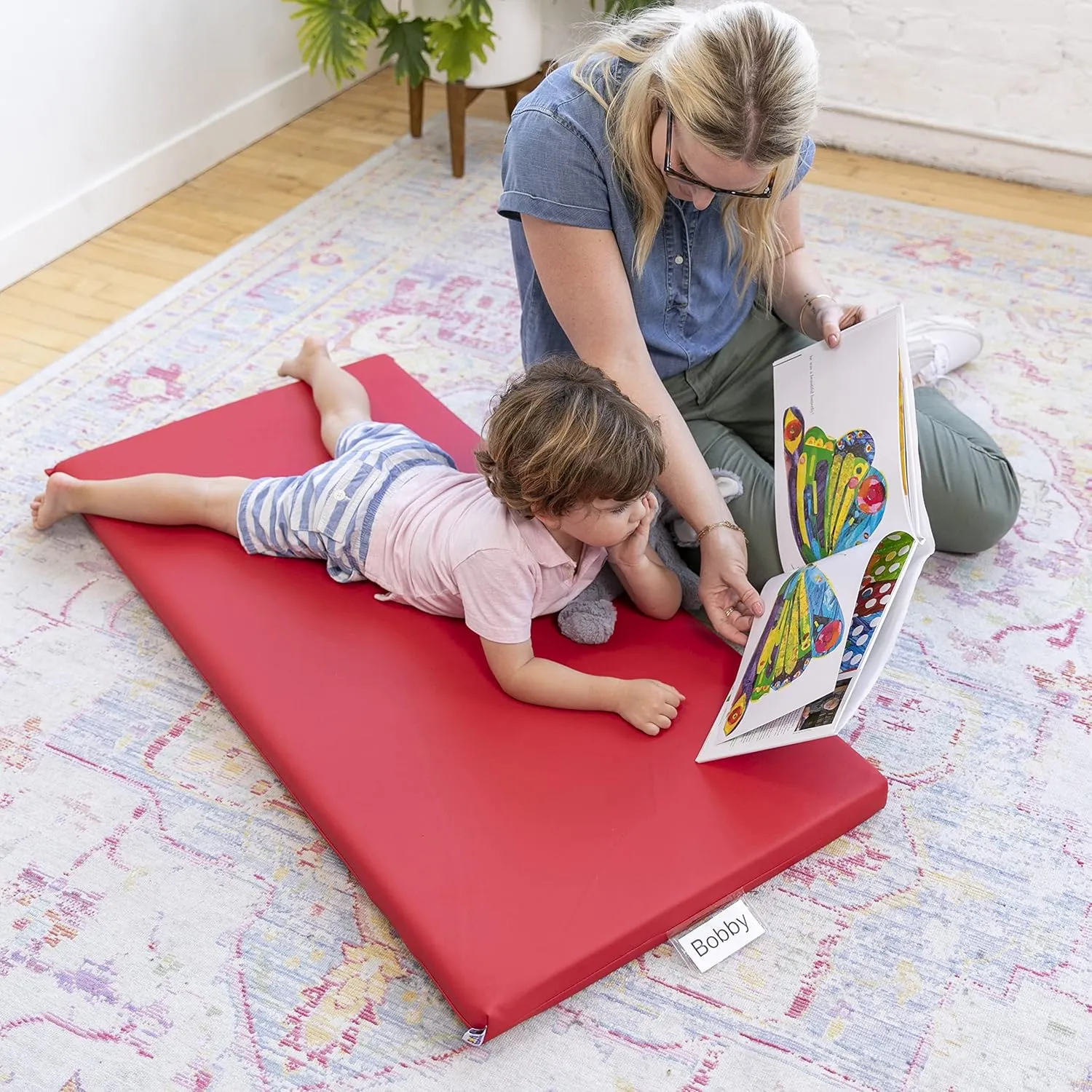ECR4Kids SoftZone Rainbow Rest Mat, 2in, Sleeping Pad, Assorted, 5-Piece