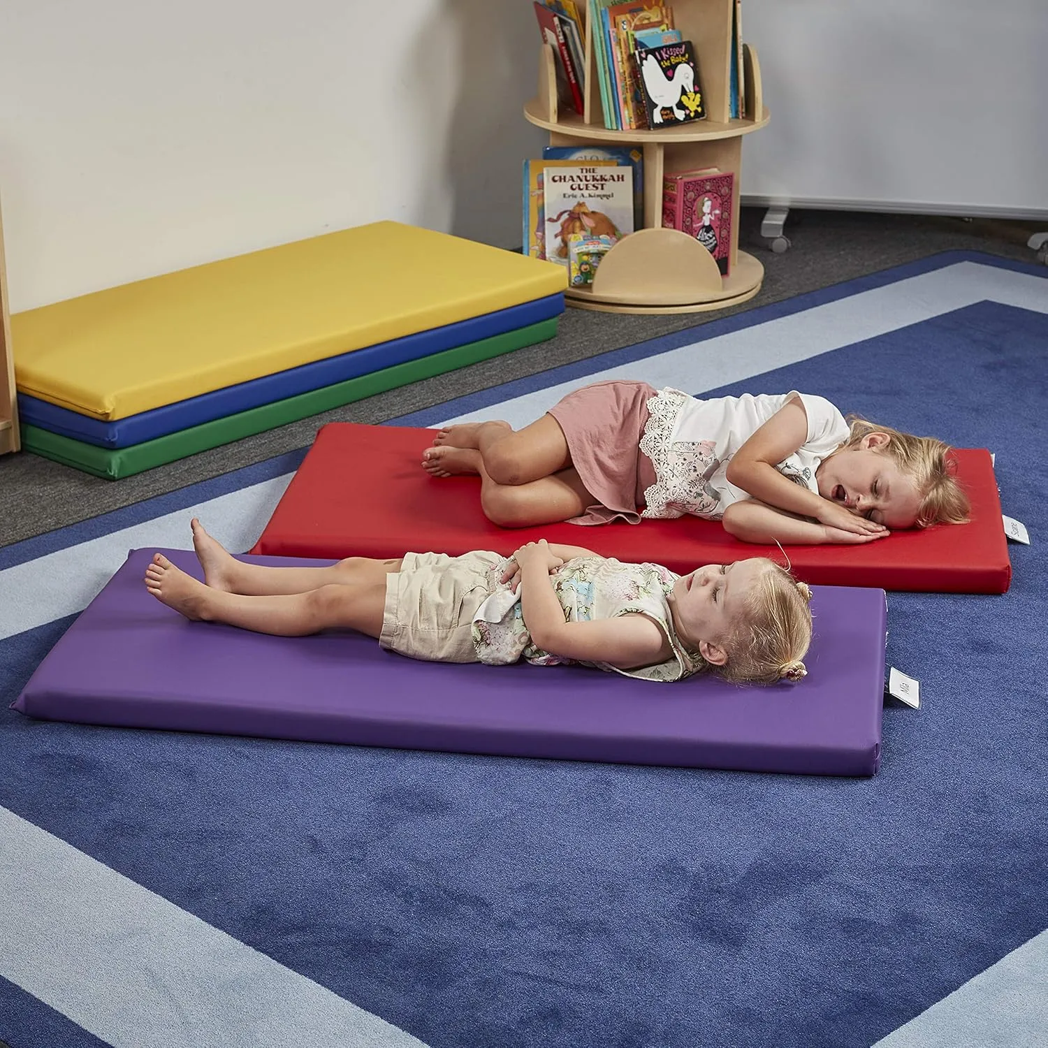 ECR4Kids SoftZone Rainbow Rest Mat, 2in, Sleeping Pad, Assorted, 5-Piece