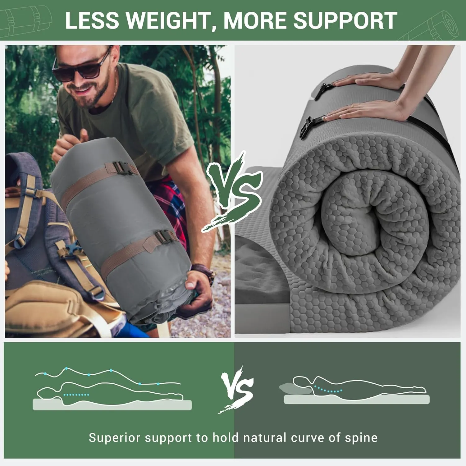 Elegear Air & Foam Self Inflating Sleeping Pad, Built-in Electric Pump 4" Ultra-Thick Memory Foam Camping Mattress with Pillow Double Camping Pad 4-Season R-value 9.5 Camp Mat for Car/Traveling - Full