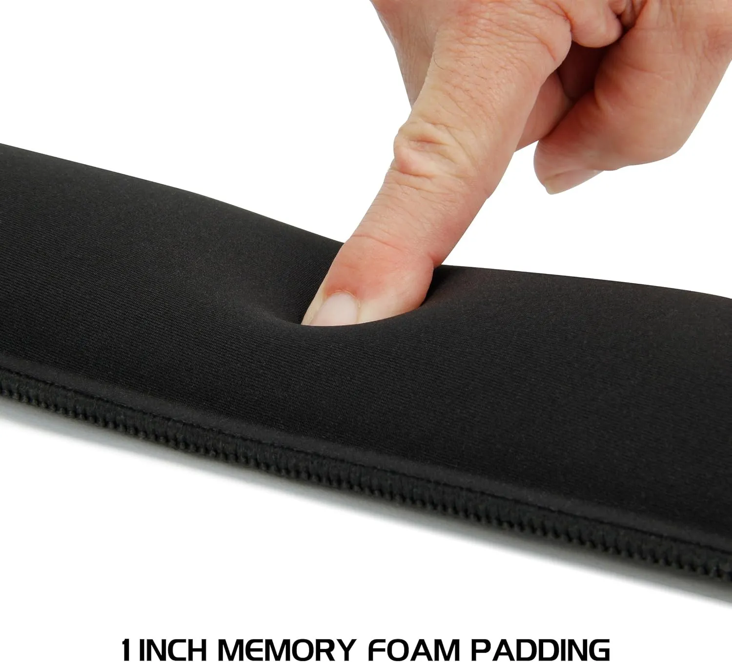 ENHANCE Gaming Keyboard Wrist Rest with Soft Memory Foam - Support for Full Size Keyboards, Wrist Pad with Anti-Fray Stitching, Non-Slip Base - Thick 1 inch Padding for Esports