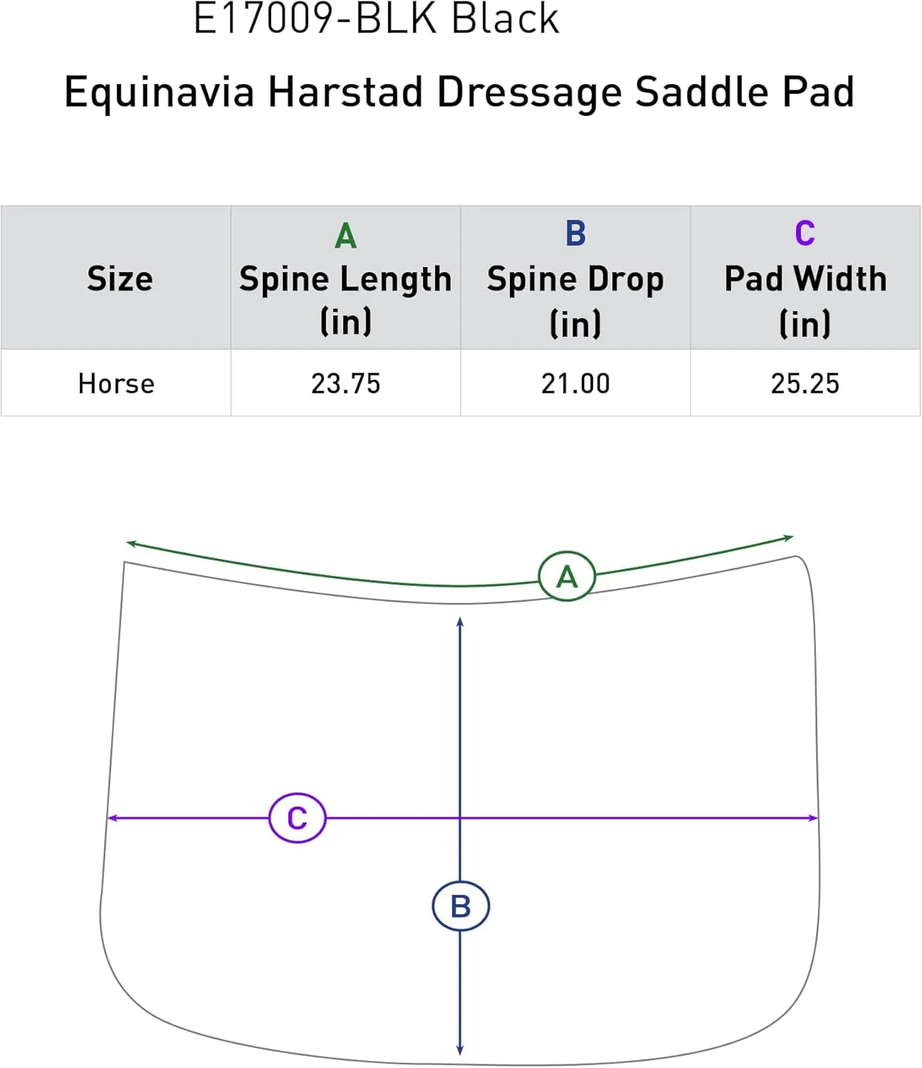 Equinavia Harstad Dressage Saddle Pad | Classic & Durable | Moisture-Wicking Tricot Backing