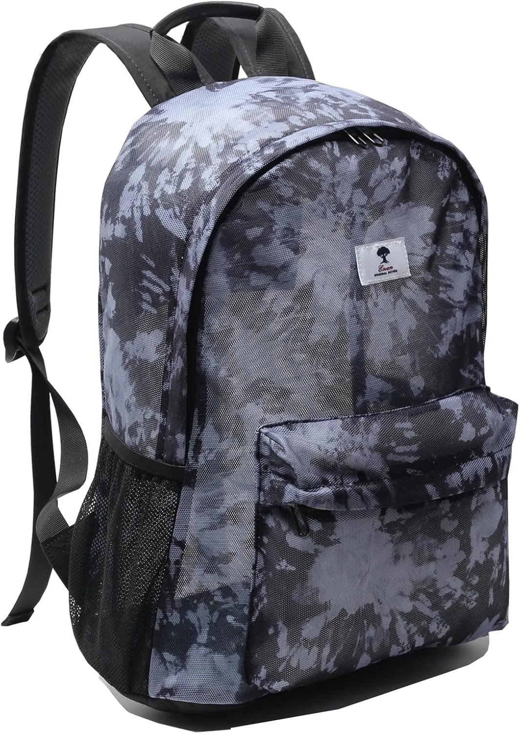 ESVAN Original Print Mesh Backpack Semi-Transparent Sackpack See Through Beach Bag Daypack Multi-Purpose Women Men Unisex