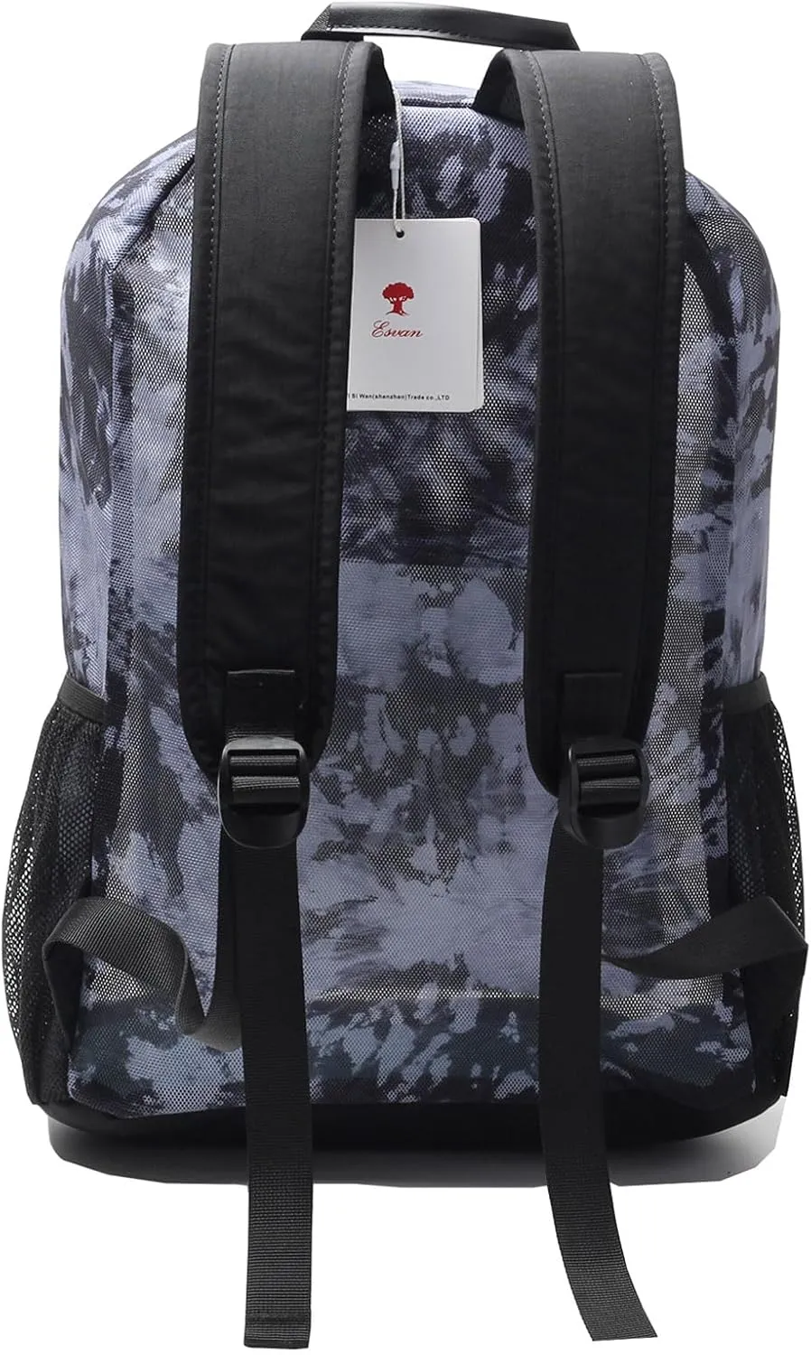 ESVAN Original Print Mesh Backpack Semi-Transparent Sackpack See Through Beach Bag Daypack Multi-Purpose Women Men Unisex