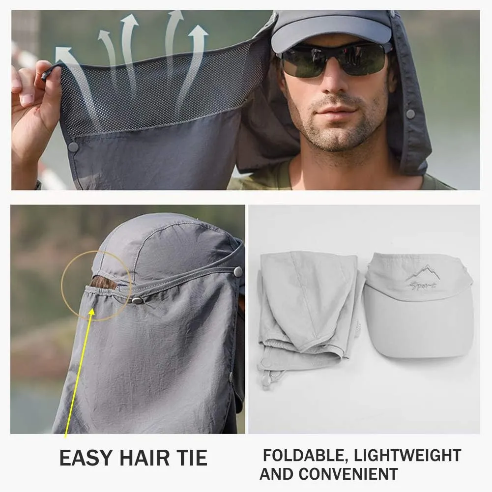 FEOYA Sun Hat Safari Cap with UPF 50  Sun Protection Wide Brim Hat for Hiking Camping Gardening Fishing