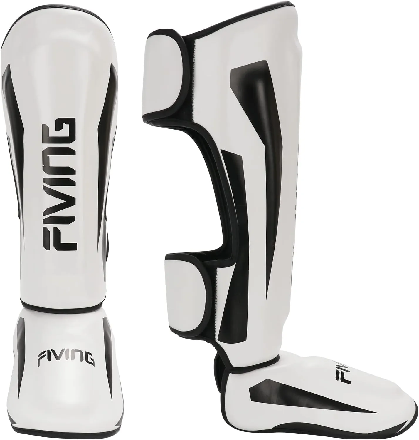 FIVING MMA Martial Arts Shin Guards – Padded, Adjustable Muay Thai Leg Guards with Instep Protection for Kickboxing/MMA Training and Sparring – Durable, Professional MMA Equipment