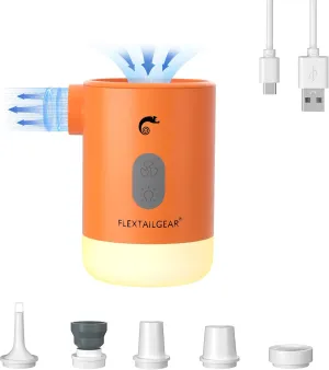 FLEXTAILGEAR 4.5kPa Air Pump for Inflatables, Portable Air Pump with Led Light, 3600 mAh Rechargeable Battery Air Mattress Pump Inflator Pump for Pool Floats Boats Sleeping Pads Inflatable Toys