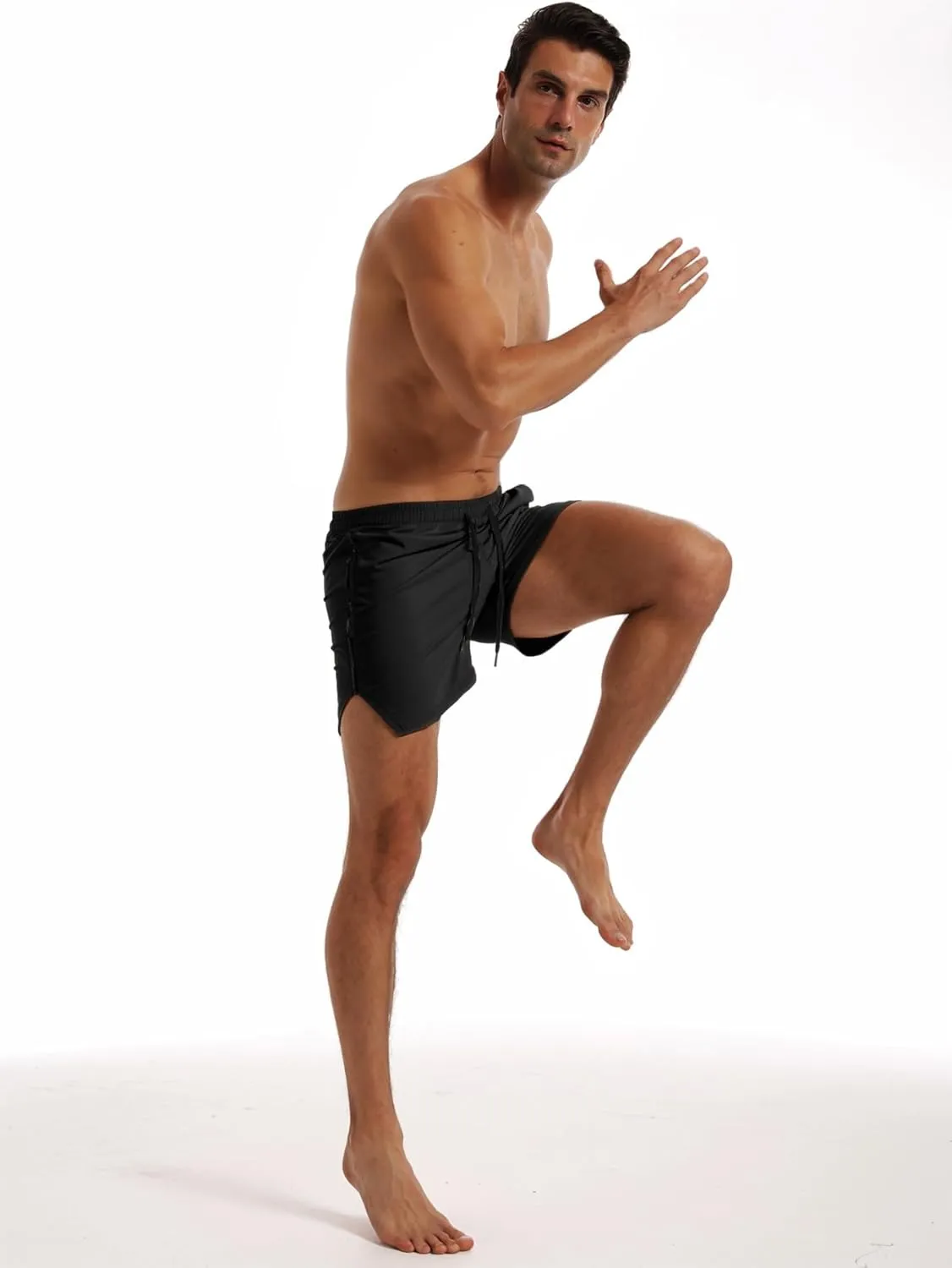 FLYFIREFLY Men's Gym Workout Shorts Quick Dry Lightweight Athletic Shorts Running Bodybuilding Training with Towel Loop