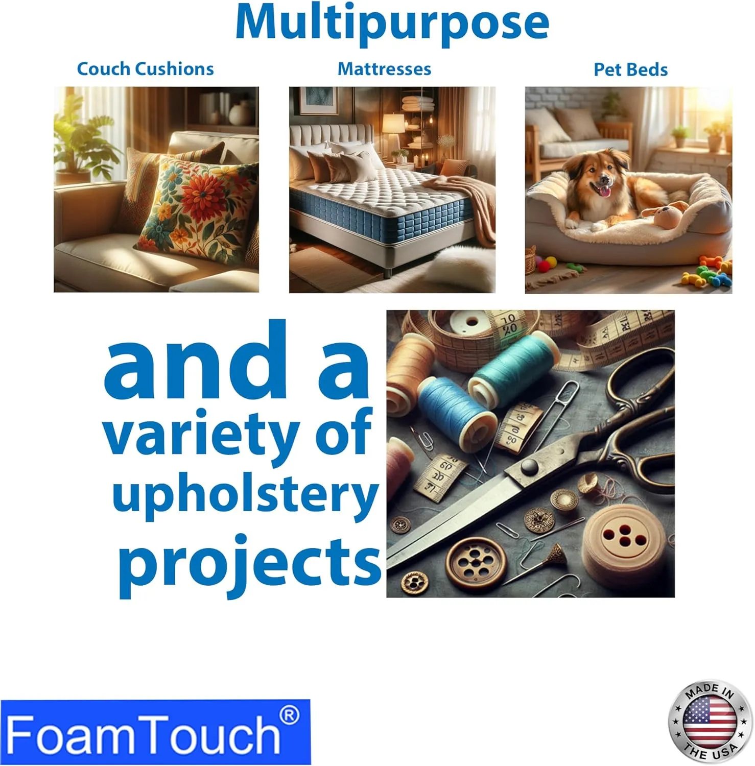 FoamTouch 3" Height x 48" Width x 72" Length Camper/RV bunk Mattress (Foam Only) Charcoal -No Cover
