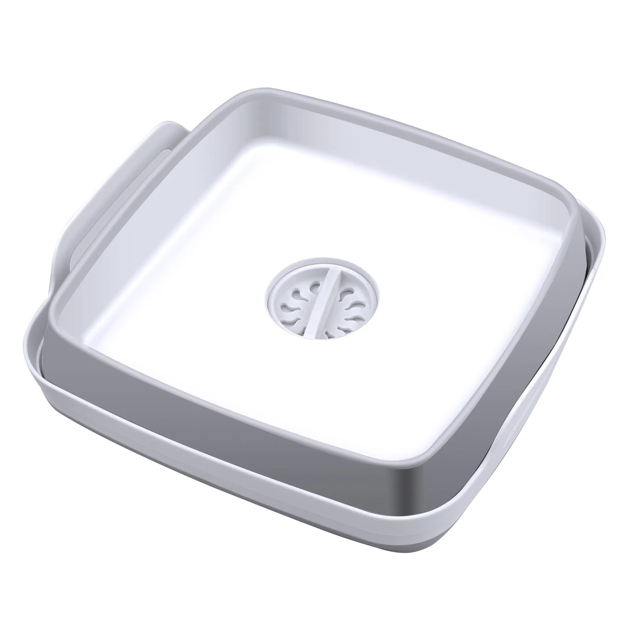 Foldable Dish Tub Washing Basin Collapsible Draining Pan Strainer Food Basket