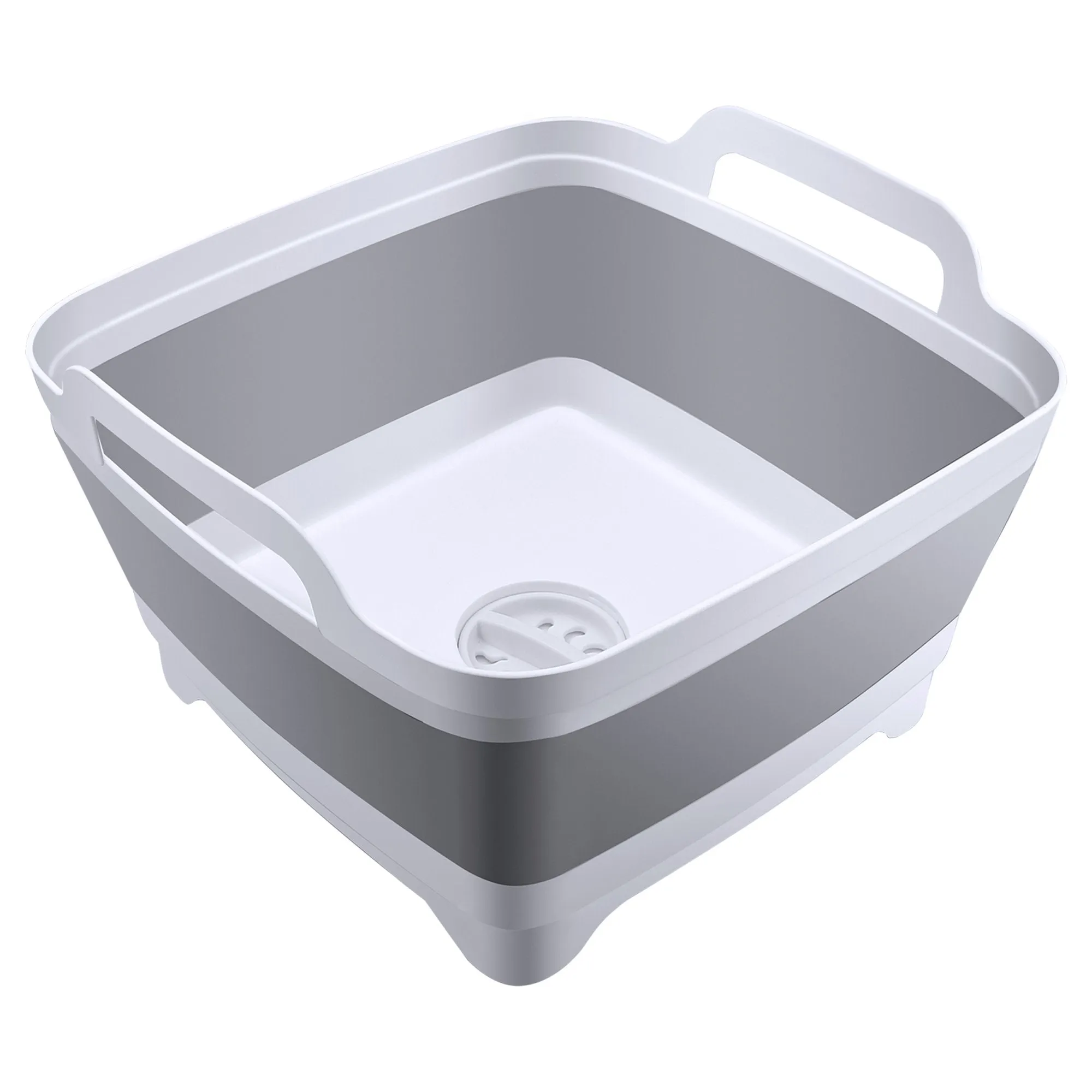 Foldable Dish Tub Washing Basin Collapsible Draining Pan Strainer Food Basket