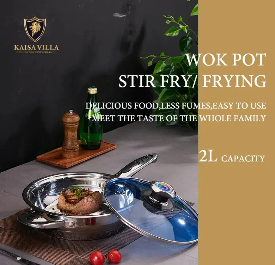 for Set with Pans Villa Markdown Clear Stainless 21-Piece Glass - and Lids Nonstick High-end Cookware Kaisa Steel Pots