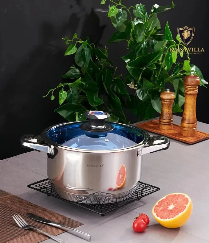 for Set with Pans Villa Markdown Clear Stainless 21-Piece Glass - and Lids Nonstick High-end Cookware Kaisa Steel Pots