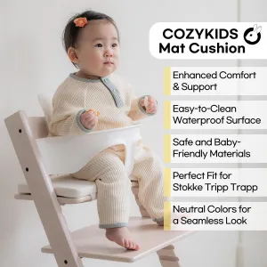 for Tripp Trapp High Chair Cushion | Highchair Accessories for Babies and Toddlers | Waterproof, Easy-to-Clean Foam Pad | Made in Korea (Cream Gray, Basic)